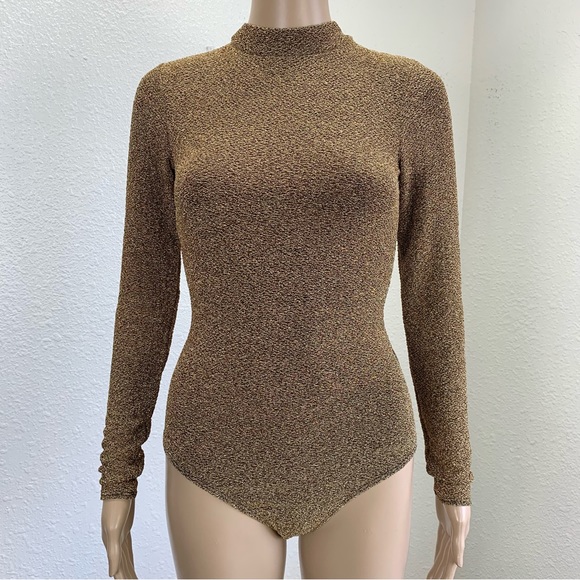 Show Me Your MuMu Tops - Show Me your MuMu golden shimmer bodysuit small